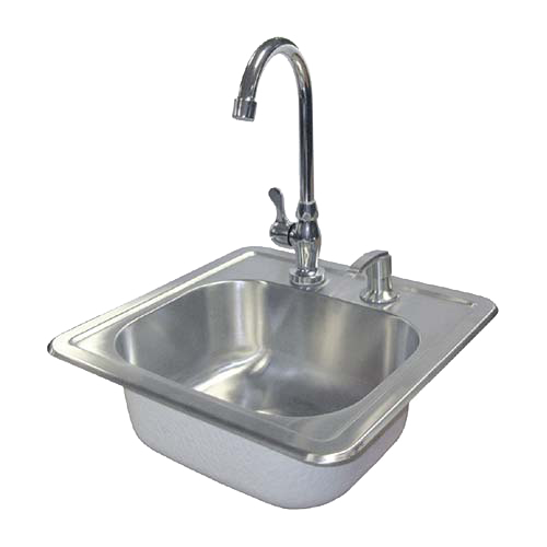 STAINLESS STEEL SINK W/ FAUCET & SOAP DISPENSER
